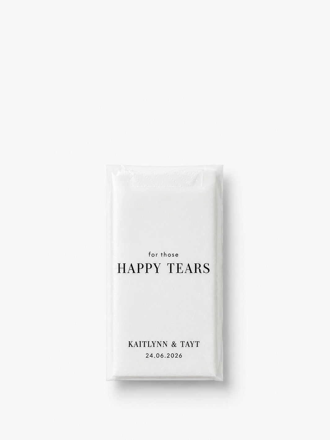 Personalised Happy Tears Wedding Tissue Packs - Pack of 10