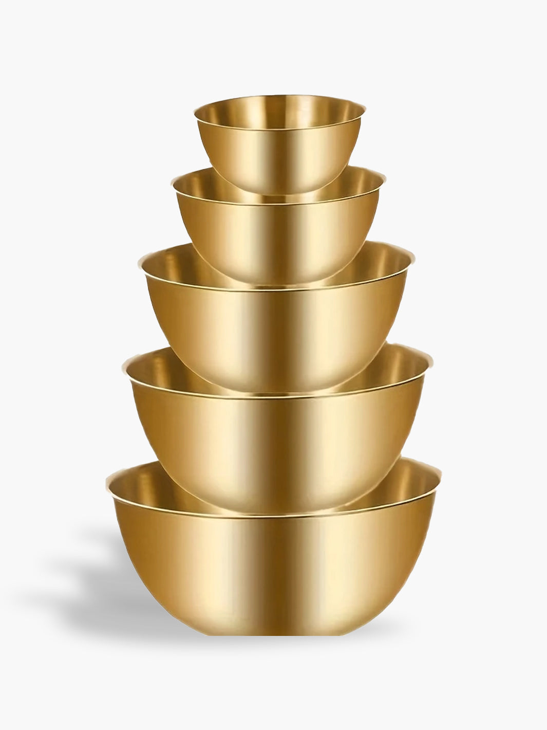 Golden Stainless Steel Mixing Bowls - Set of 5