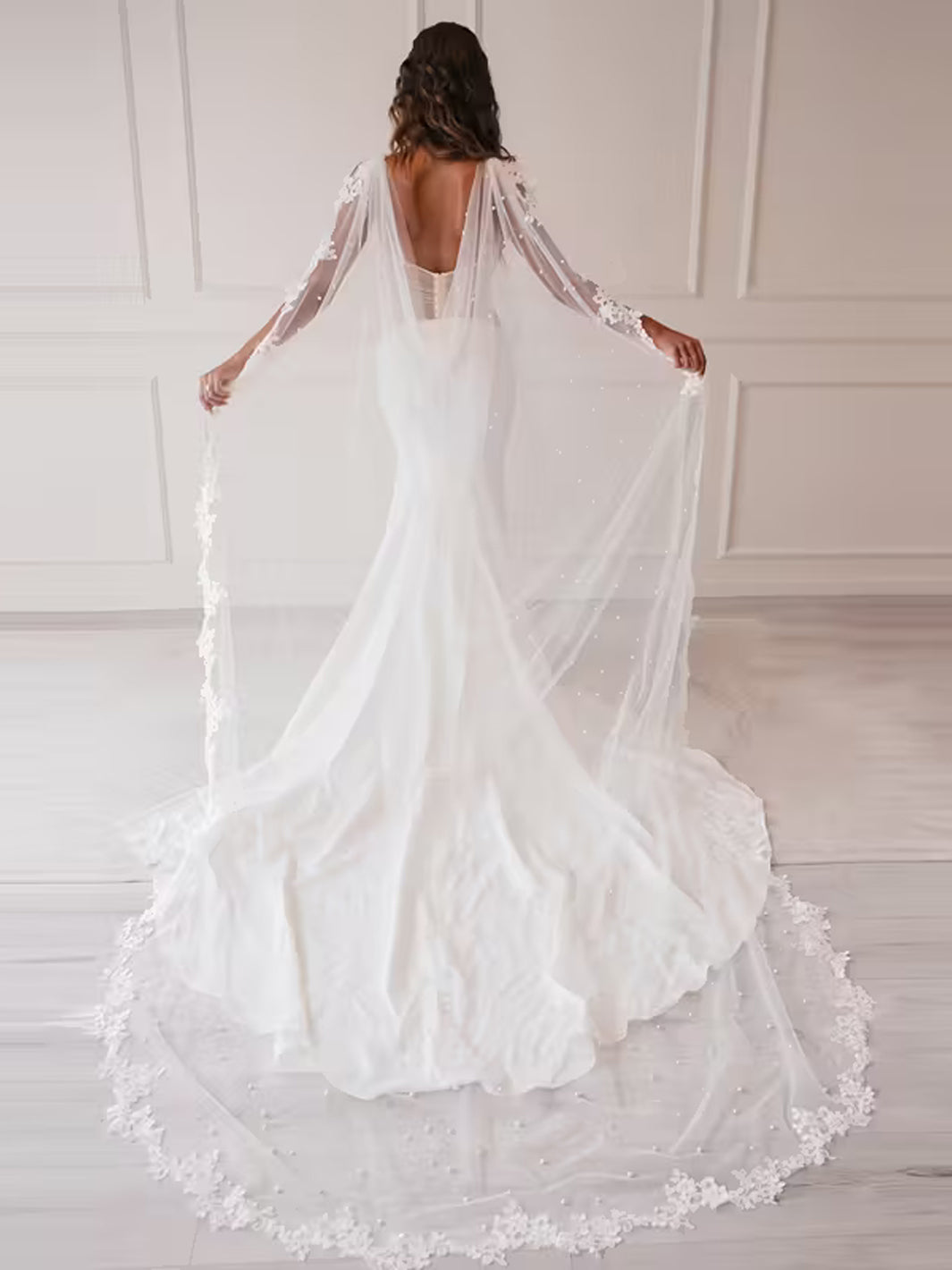 Elegant Bridal Cape Veil