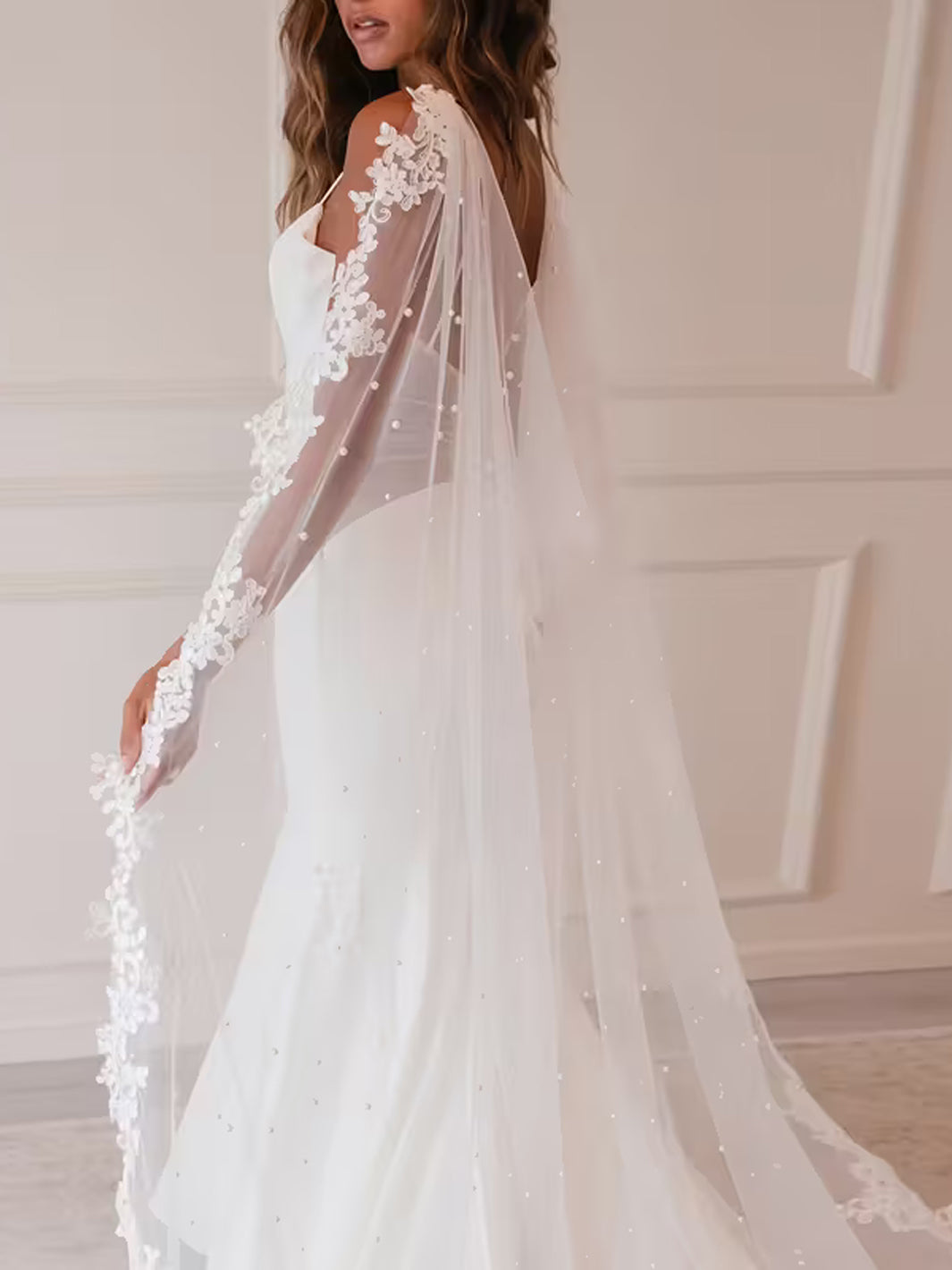 Elegant Bridal Cape Veil