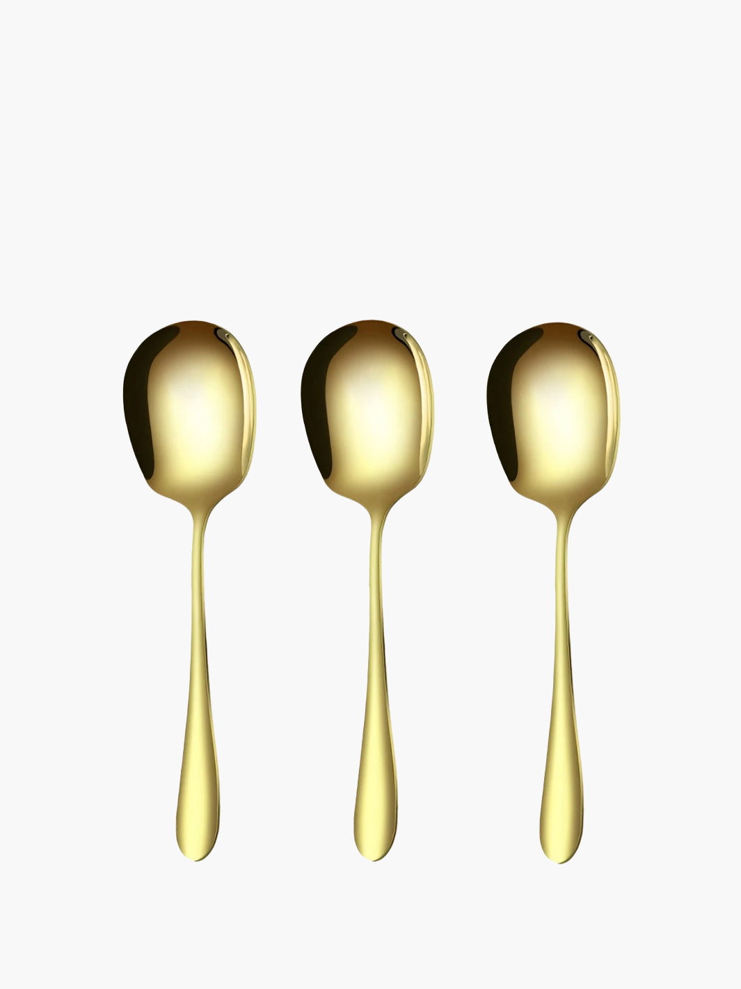 Gold Stainless Steel Large Serving Spoons Set of 3