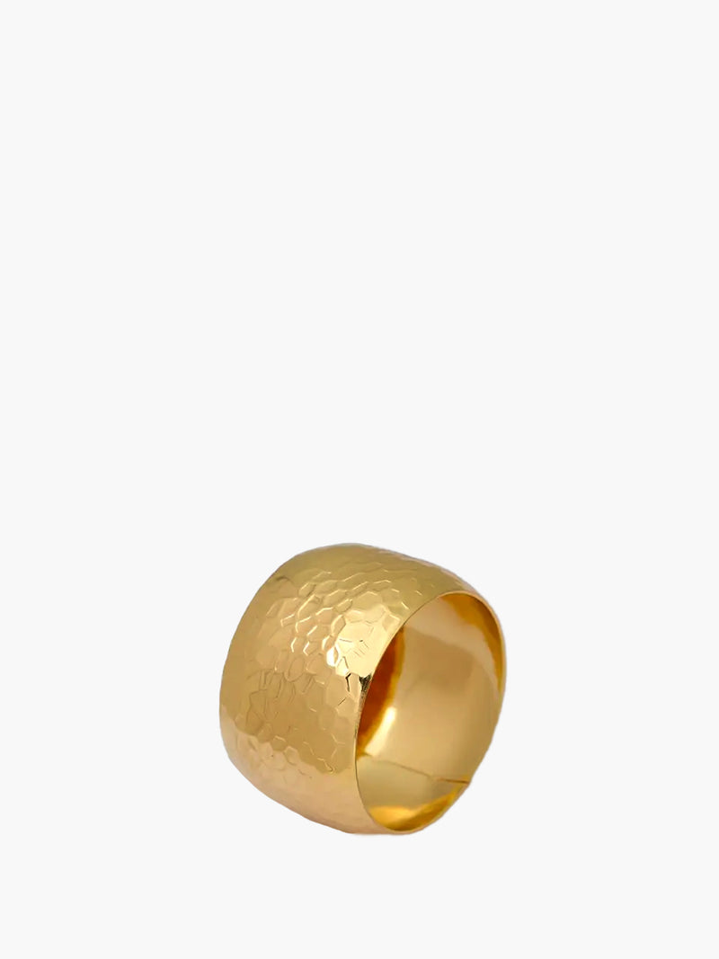 Gold Dimpled Napkin Ring - Set of 6