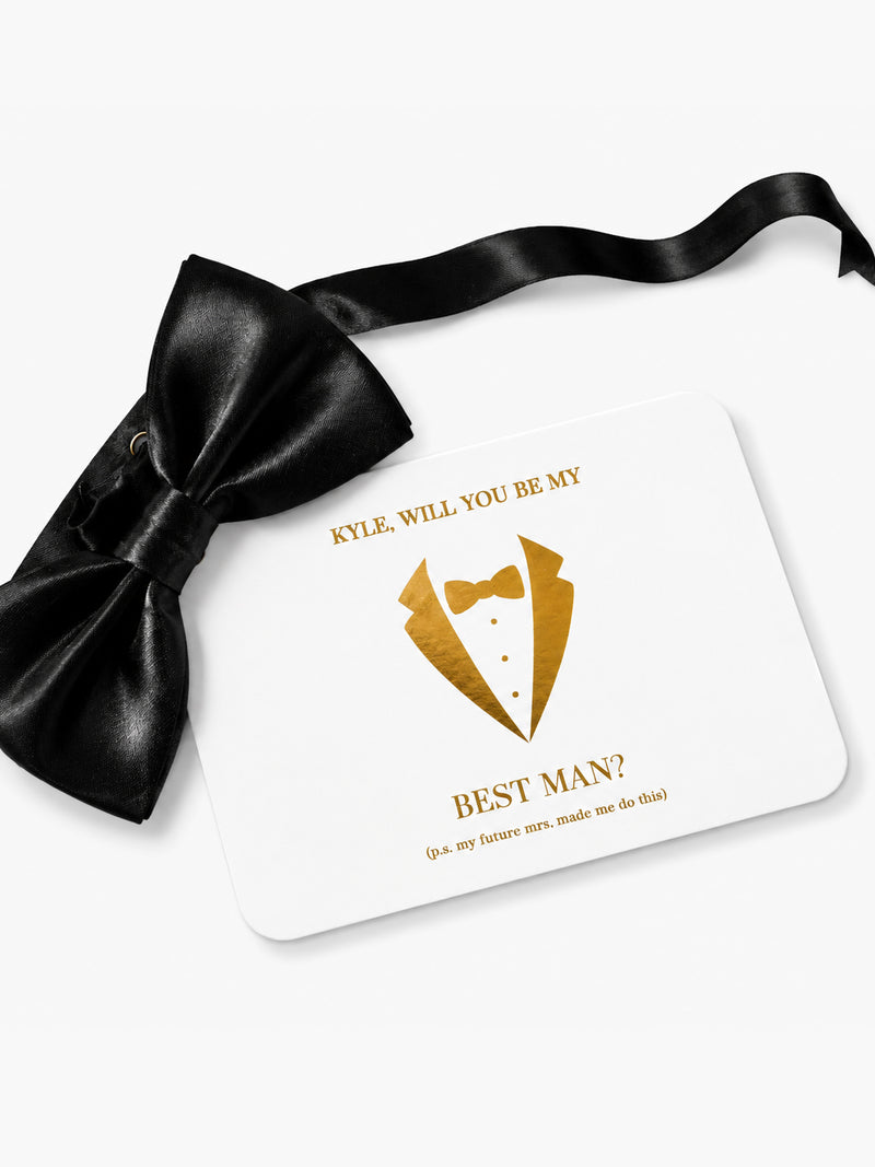 Suit Groomsman Proposal Card